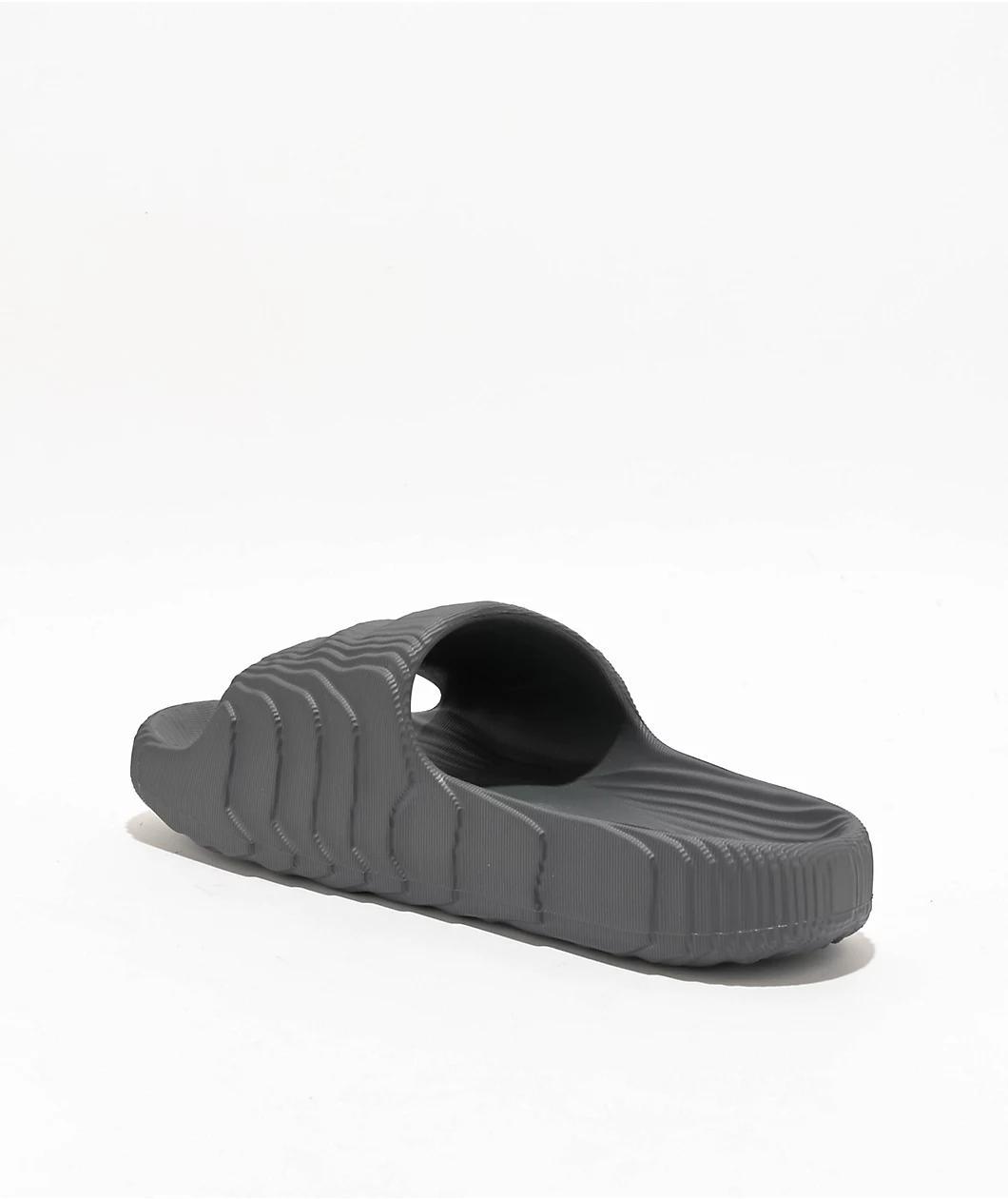 adidas Originals Adilette 22 Grey Five Core Black Slide Sandals Product Image