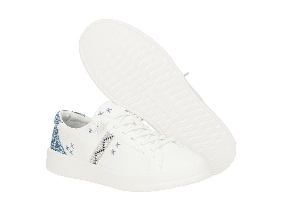 Hey Dude Karina Crafted Boho WhiteWhite/Blue) Women's Flat Shoes Product Image