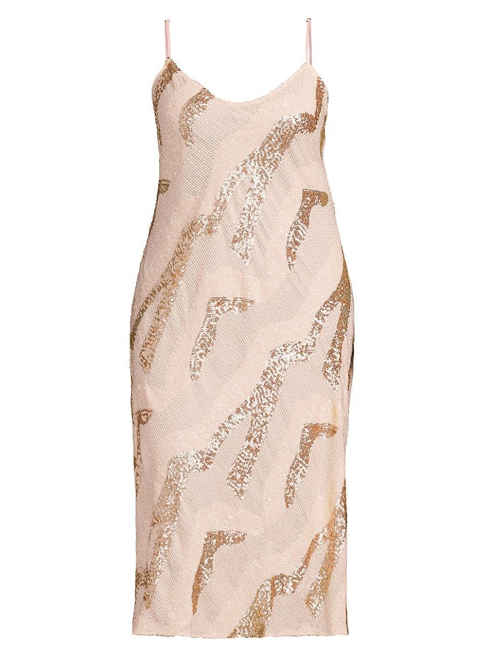 Womens Beaded Cabaret Slip Dress Product Image