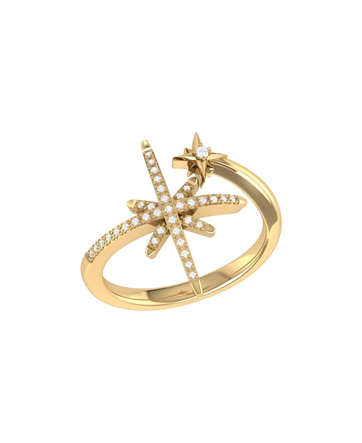 LuvMyJewelry North Star Duo Design Sterling Silver Diamond Women Ring Product Image