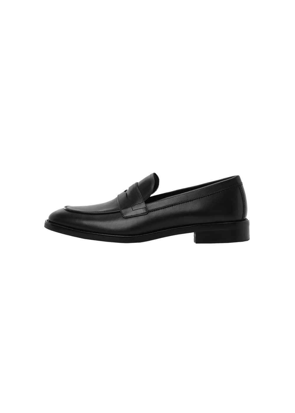 MANGO MAN - Aged-leather loafers blackMen Product Image