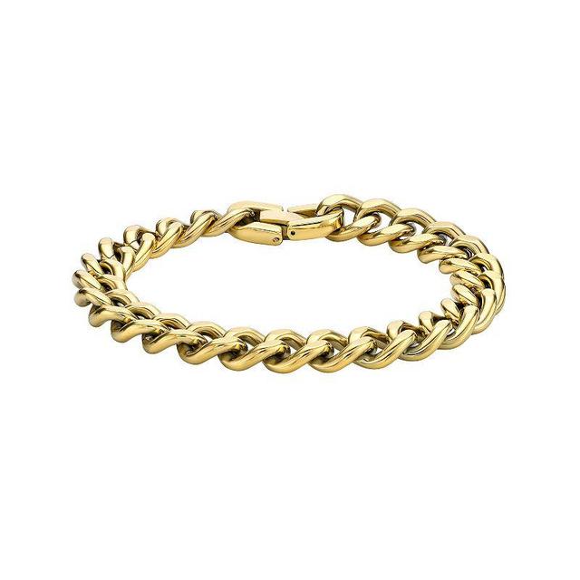 LYNX Ion Plated Stainless Steel Curb Chain Bracelet, Mens Yellow Product Image