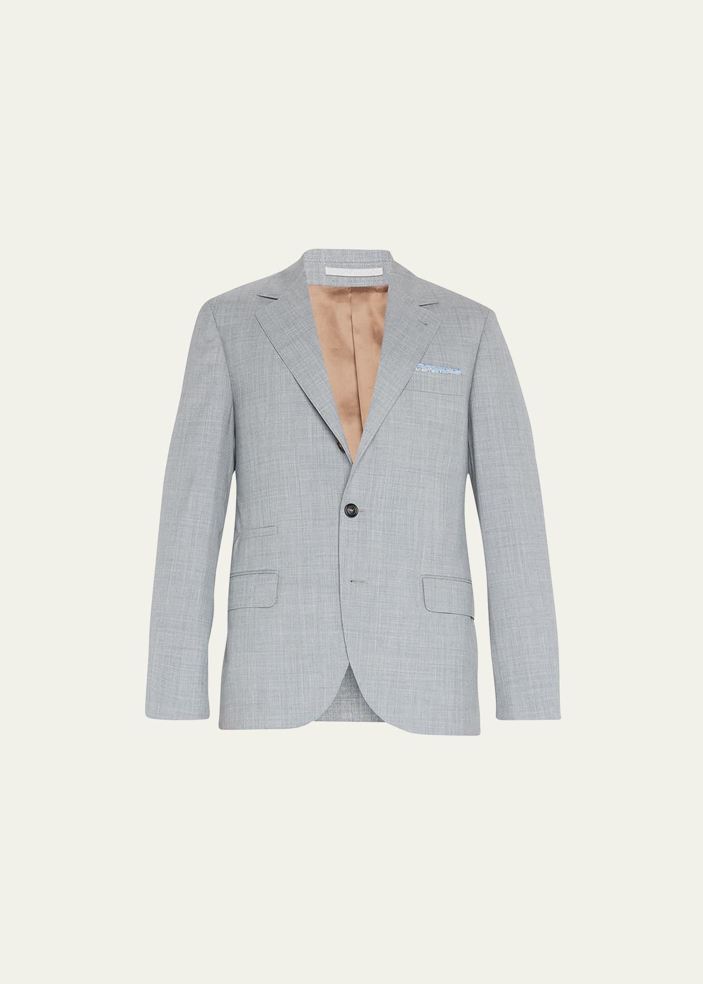 Mens Wool Three-Button Two-Piece Suit Product Image