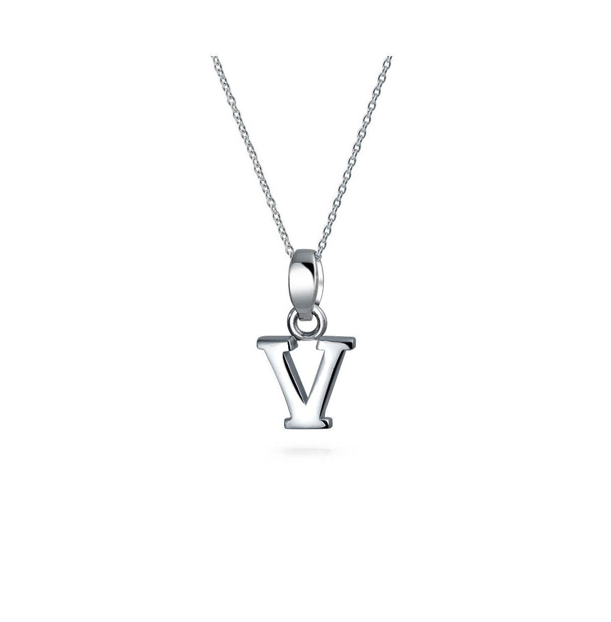 Bling Jewelry Abc Capital Block Letter Alphabet A-z Initial Pendant Necklace For For Women .925 Sterling Silver Product Image