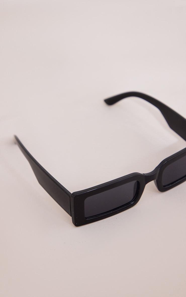 Black Slim Rectangular Frame Sunglasses Product Image