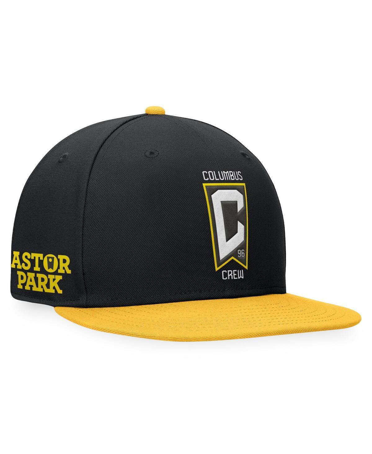 Fanatics Mens Black Columbus Crew Downtown Snapback Hat - Black, Gold Product Image