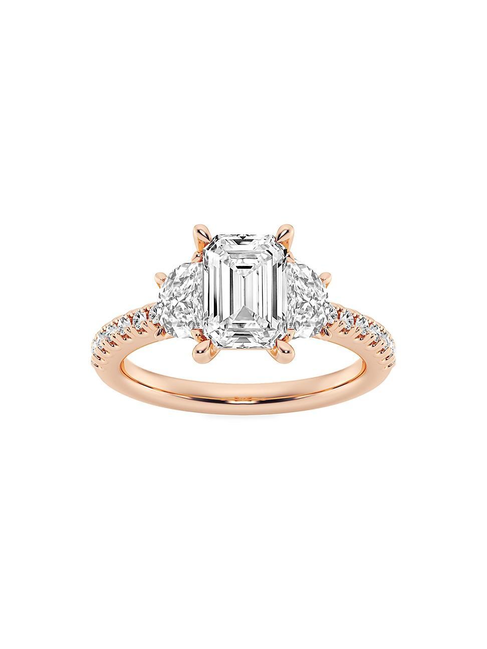 Womens 14K Rose Gold & Emerald-Cut Lab-Grown Diamond Ring/2.75-7.00 TCW Product Image