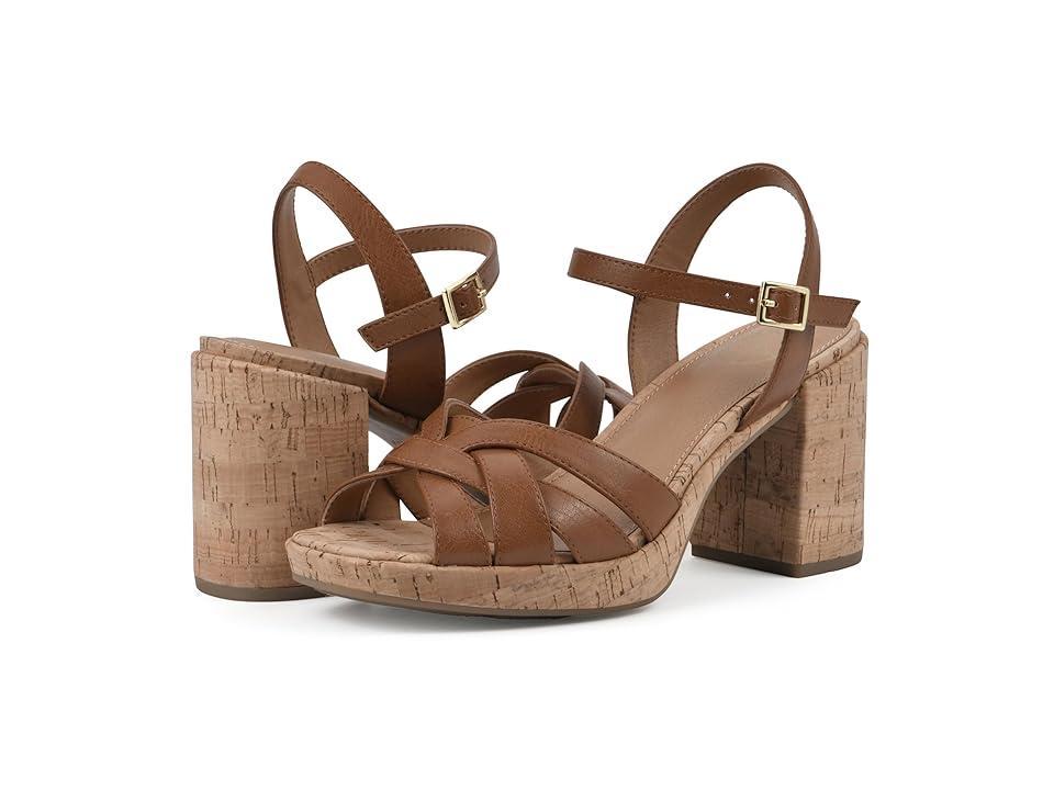 White Mountain Womens Dubonnet Cork Block Heel Sandals Product Image