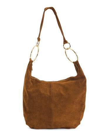 Suede Circle Handle Detail Hobo for Women Product Image