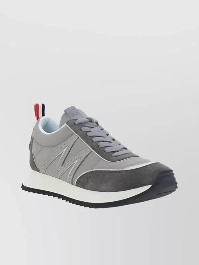 MONCLER Paneled Mesh Sneakers Slip-resistant Sole In Gray Product Image