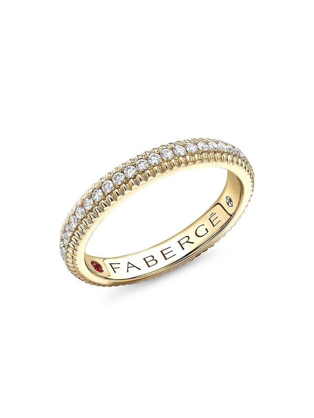 Womens Colours of Love Yellow Gold Diamond Fluted Eternity Ring Product Image