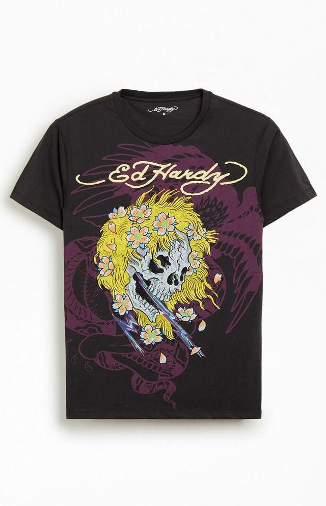 Ed Hardy Men's Yellow Hair Skull T-Shirt Product Image