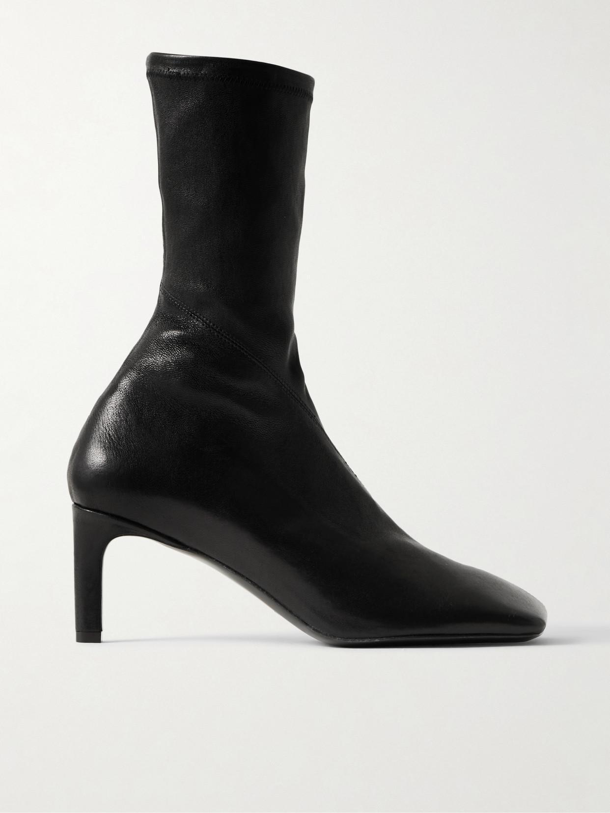 Leather Ankle Boots In Black Product Image