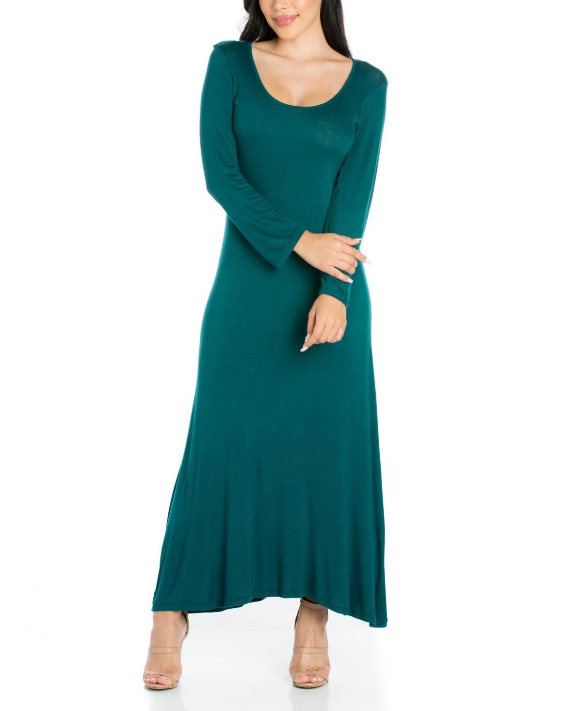 24seven Comfort Apparel Womens Long Sleeve T-Shirt Maxi Dress product image