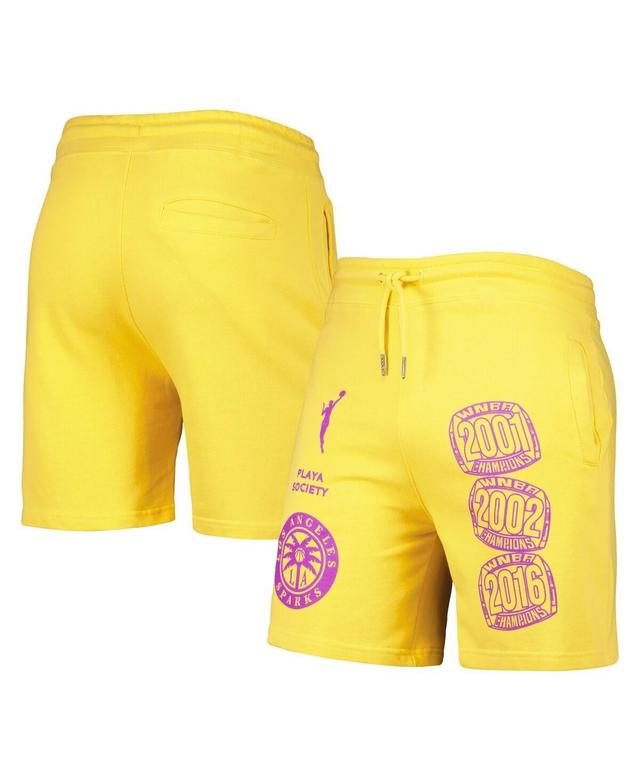 Mens Playa Society Gold Los Angeles Sparks Legacy Logo Shorts Product Image