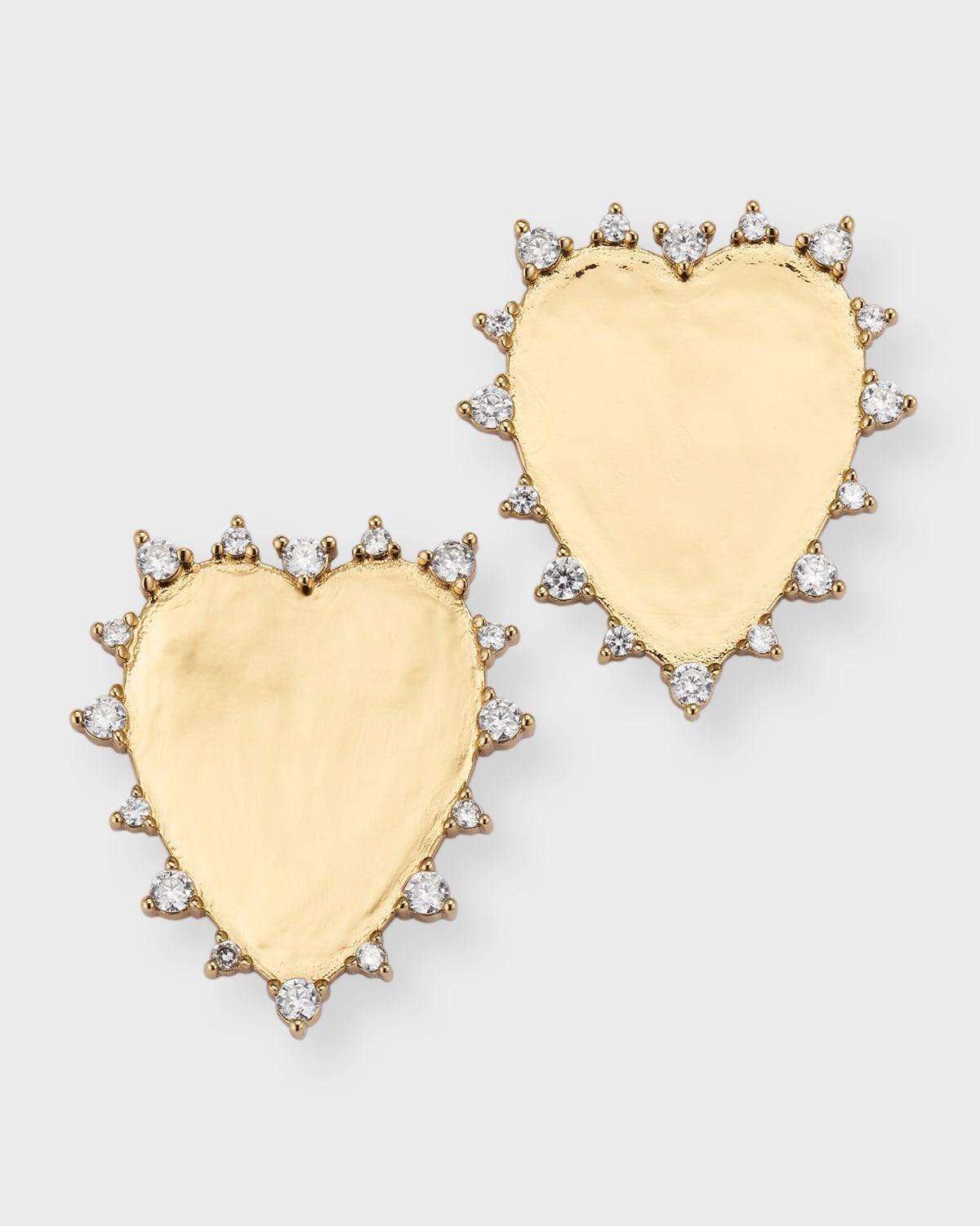 Womens Everlasting 14K-Gold-Plated & Cubic Zirconia Heart Stud Earrings Product Image