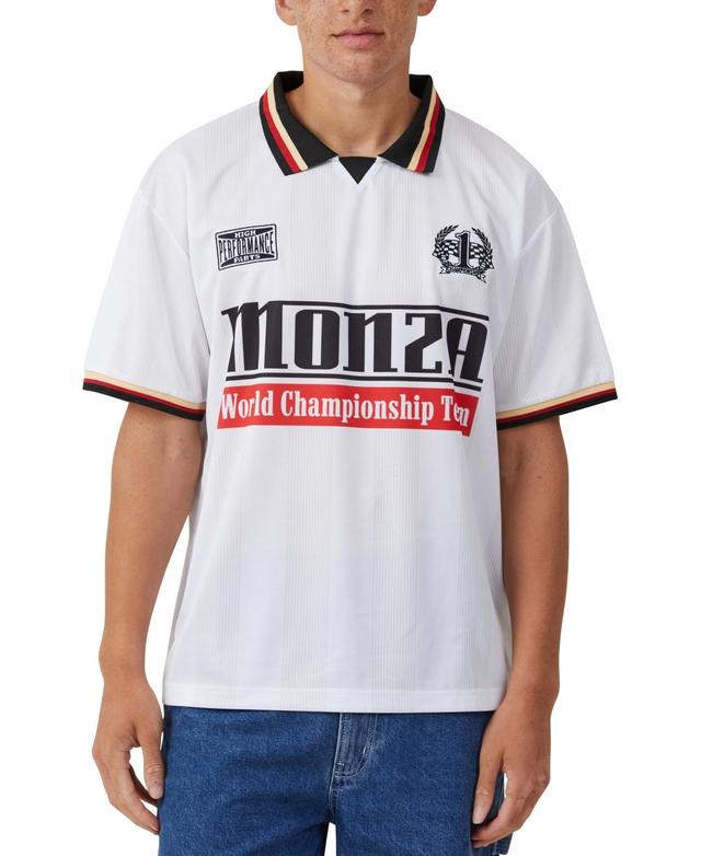 Cotton On Mens Pit Stop Soccer Jersey Loose Fit T-shirt - Black Product Image