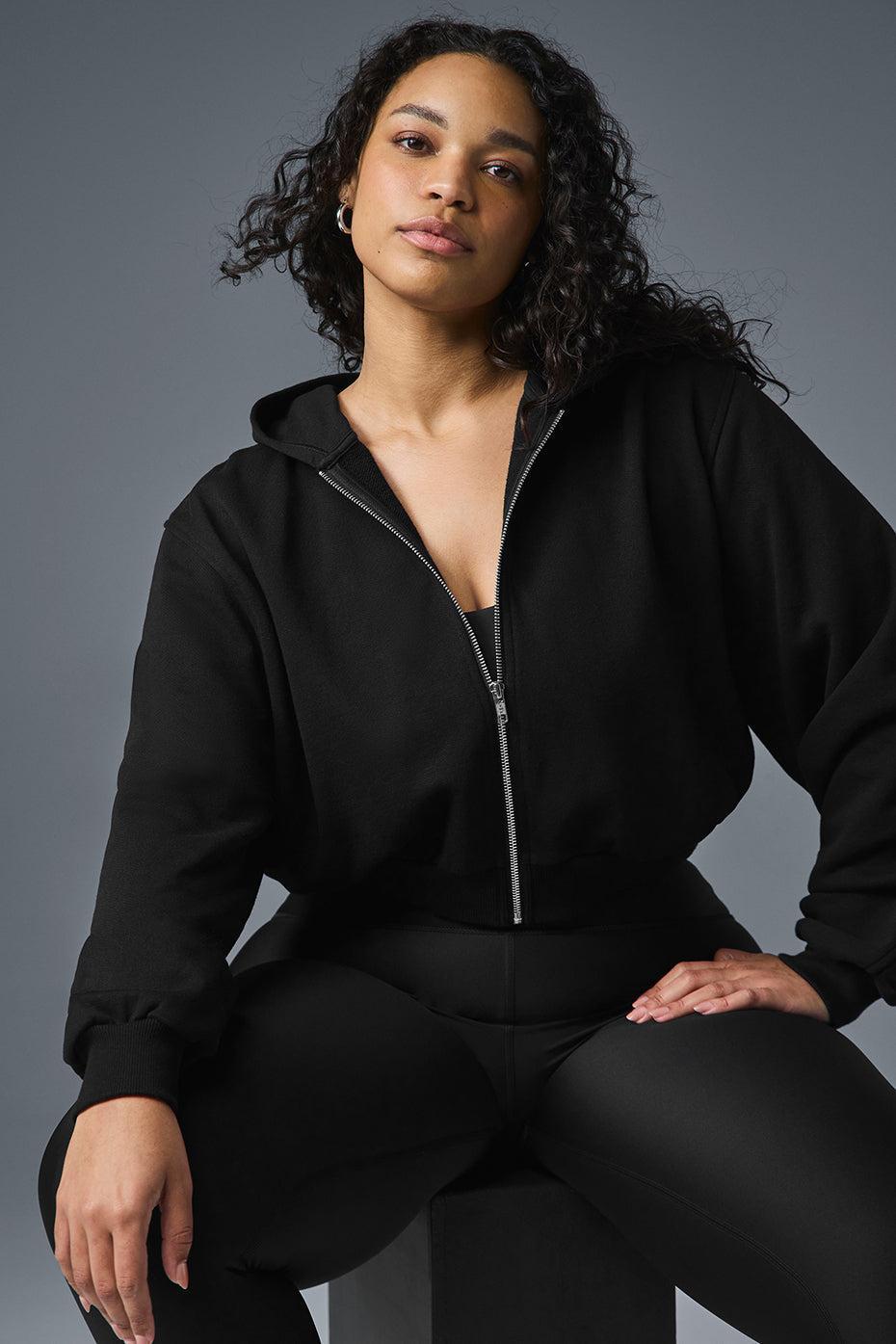 Sweet Escape Zip Up Hoodie - Black Female Product Image