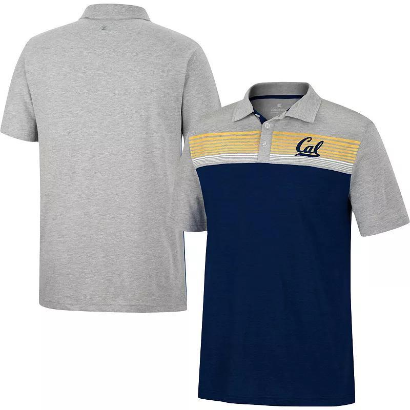 Mens Colosseum /Heathered Gray Cal Bears Caddie Polo Blue Product Image