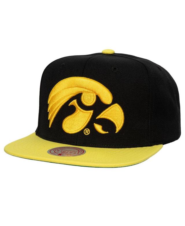 Mens Mitchell & Ness Black Iowa Hawkeyes 2-Tone 2.0 Snapback Hat - Black Product Image