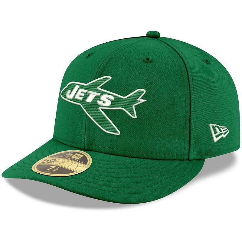 Mens New Era Kelly Green New York Jets Omaha Throwback Low Profile 59FIFTY Fitted Hat JET Green Product Image