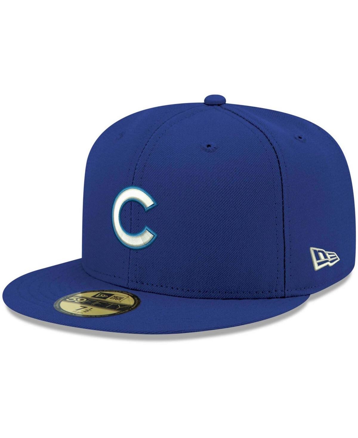 Mens Royal Chicago Cubs Logo White 59FIFTY Fitted Hat Product Image