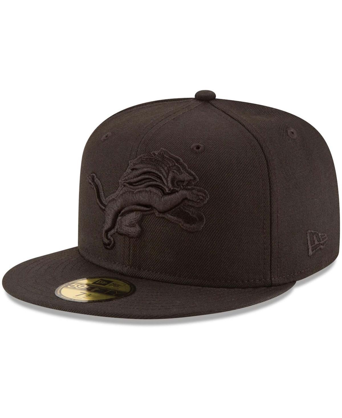 Mens Detroit Lions Black 59FIFTY Fitted Hat - Black Product Image