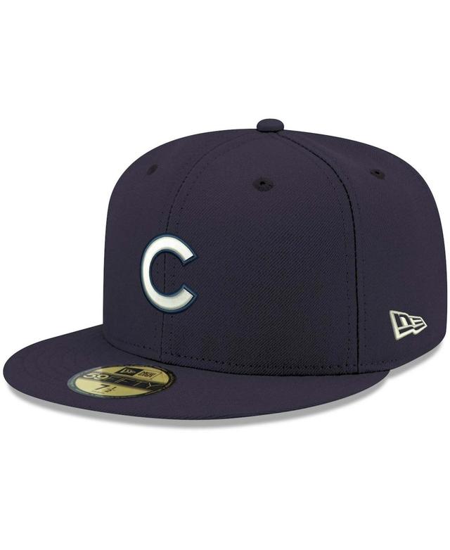 Mens Cardinal Chicago Cubs Logo White 59FIFTY Fitted Hat Product Image