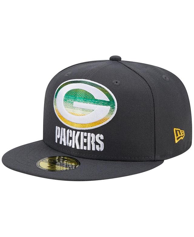 Mens New Era Graphite Green Bay Packers Color Dim 59Fifty Fitted Hat Product Image