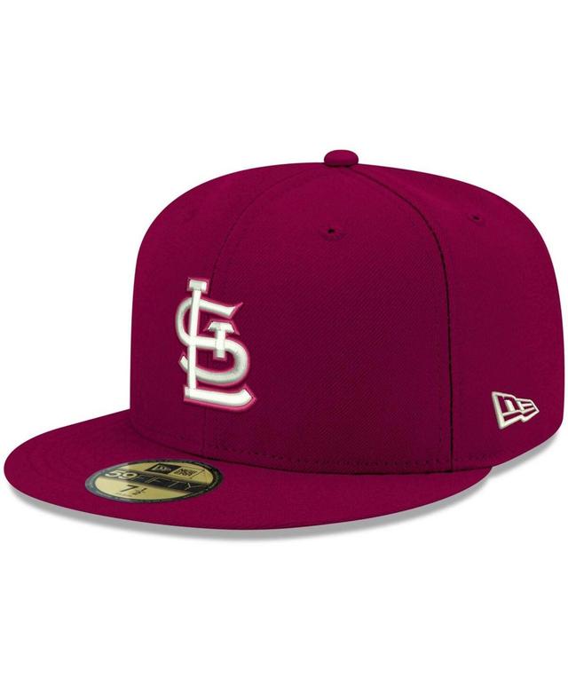 Mens Navy St. Louis Cardinals Logo White 59FIFTY Fitted Hat Product Image