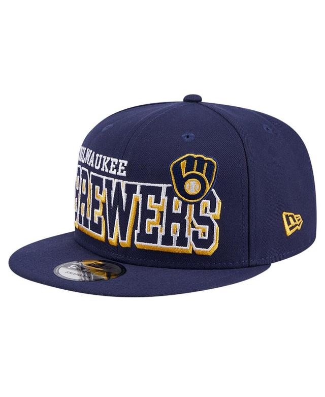 Mens New Era Milwaukee Brewers Game Day Bold 9FIFTY Snapback Hat, Blue Product Image