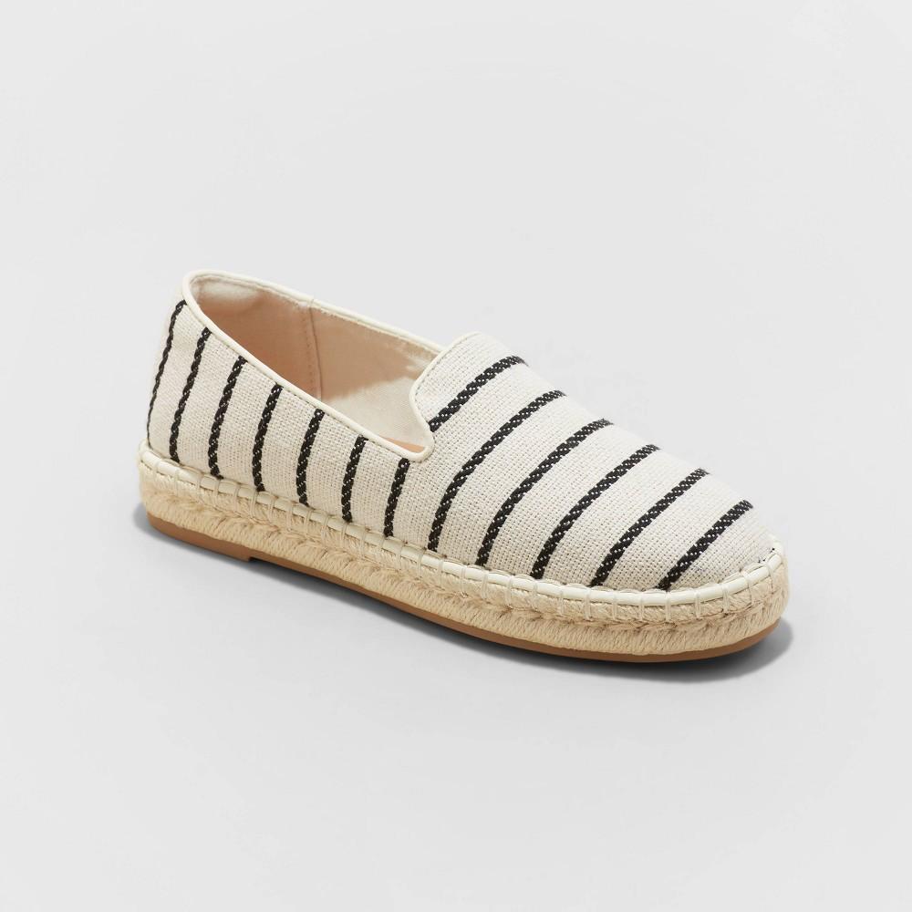 Womens Skipper Striped Espadrille Flats - Universal Thread Beige 9.5 Product Image