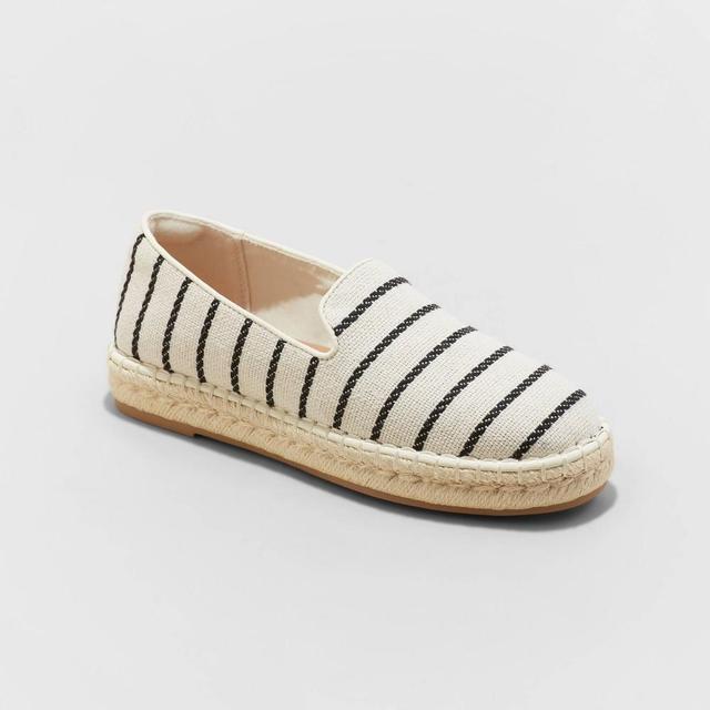 Womens Skipper Striped Espadrille Flats - Universal Thread Beige 5 Product Image