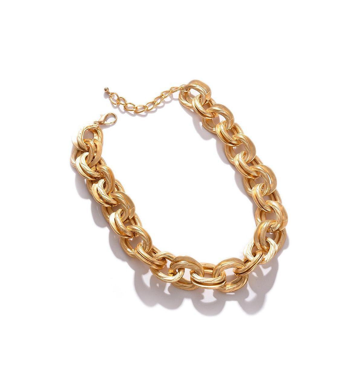 Sohi Womens Gold Metallic Chain-link Necklace Product Image