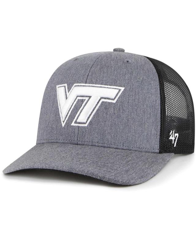 Mens 47 Brand Charcoal Virginia Tech Hokies Carbon Trucker Adjustable Hat Product Image