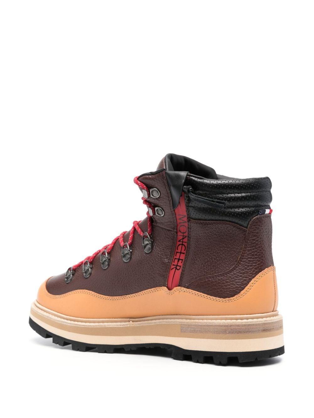 Multicolor Leather Peka Trek Ankle Boots In Brown Product Image