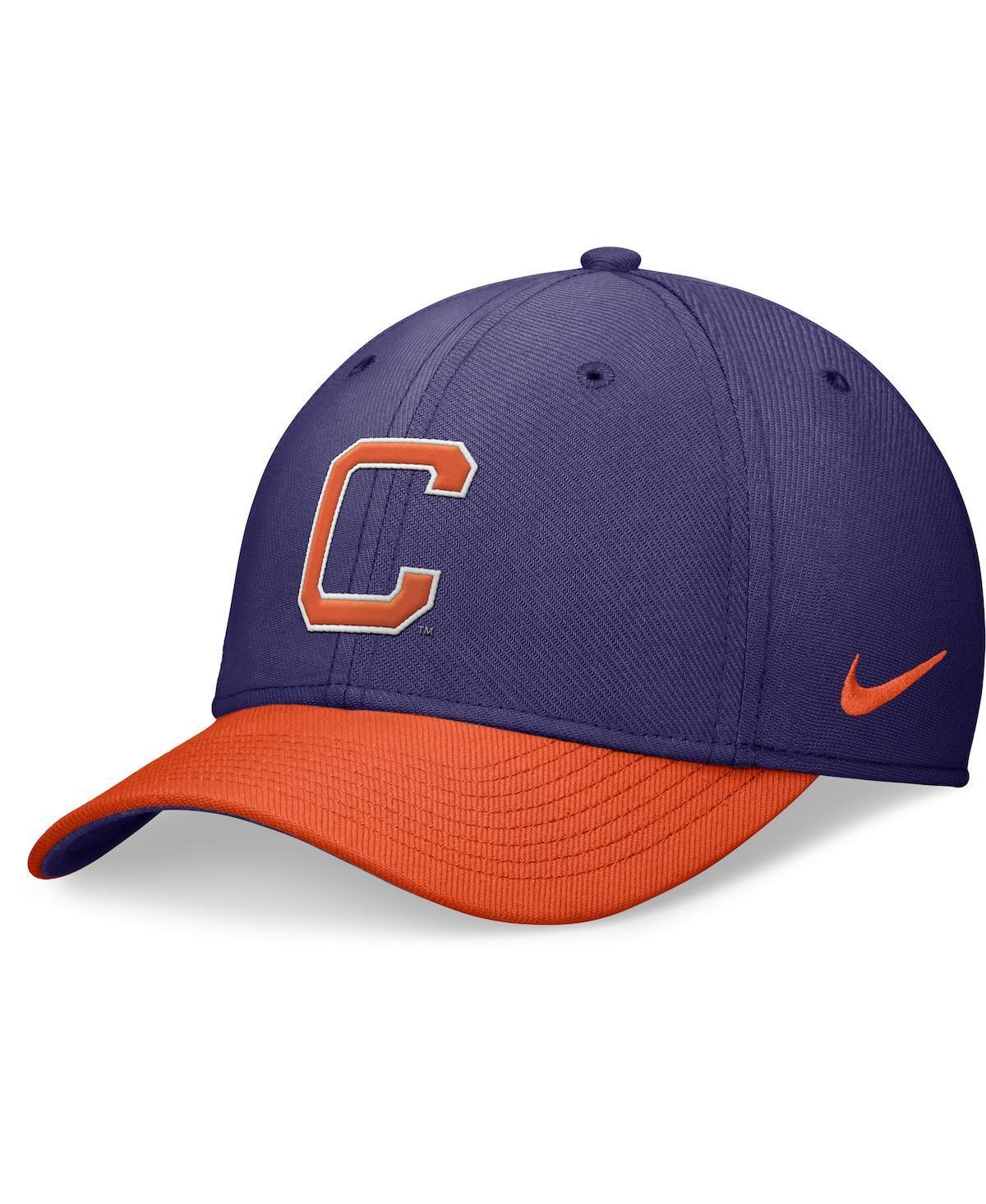 Mens Nike /Orange Clemson Tigers Rise Swoosh Flex Hat Product Image