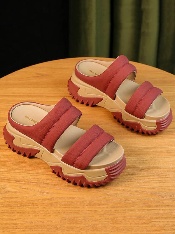 Hollow Open Toe Split-Joint Platform Shoes Slippers Product Image