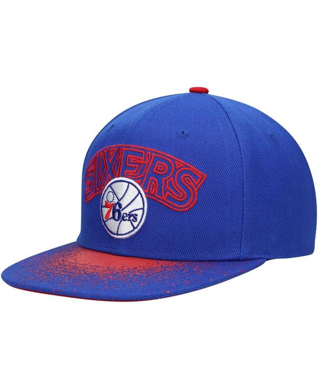 Mens Mitchell & Ness Blue Philadelphia 76ers Hardwood Classics Energy Re-Take Speckle Brim Snapback Hat Product Image