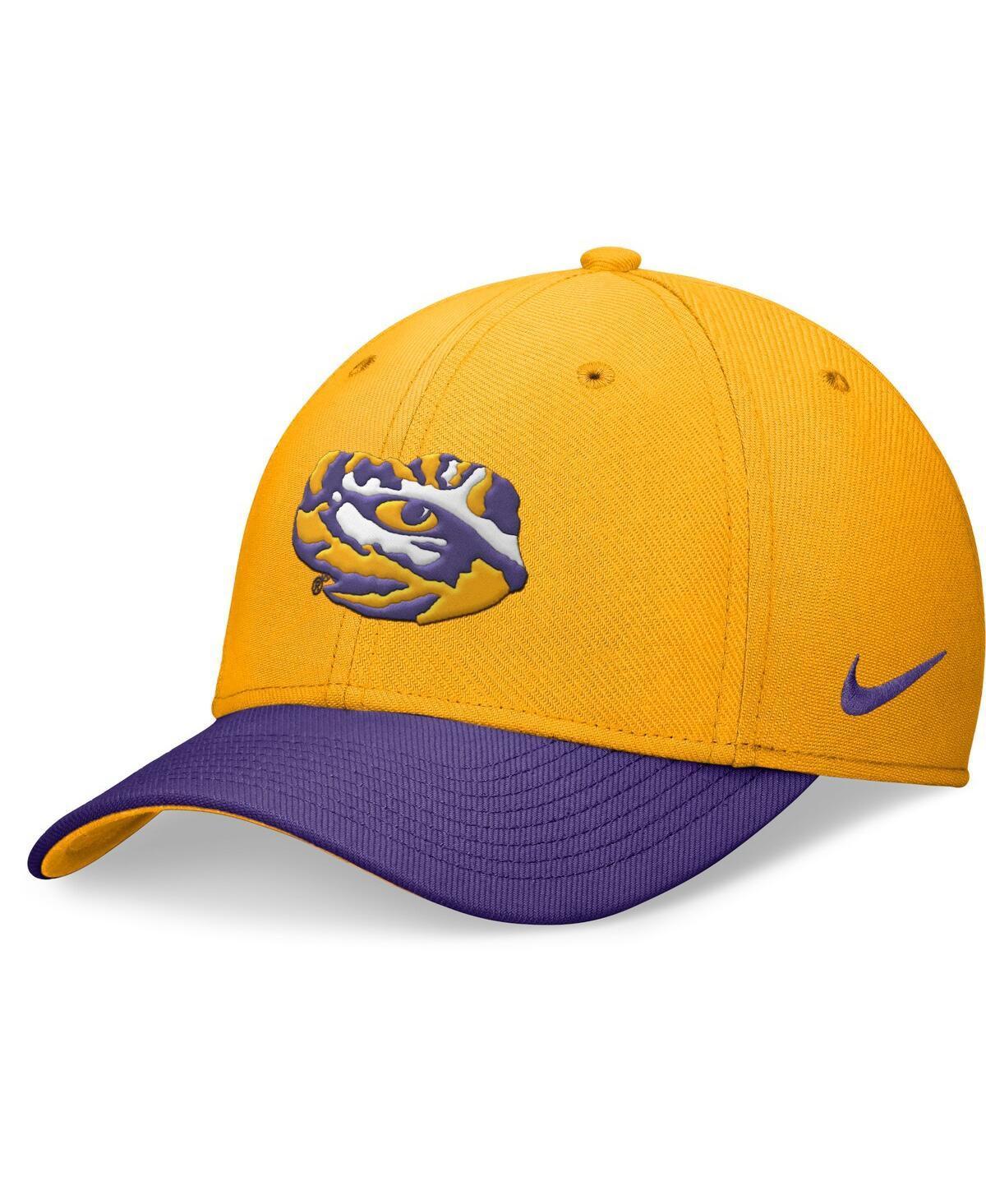 Nike Mens Gold Lsu Tigers Rise Swoosh Flex Hat - Gold, Purple Product Image