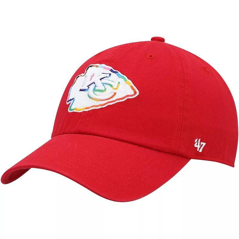 Mens 47 Brand Red Kansas City Chiefs Pride Clean Up Adjustable Hat Product Image