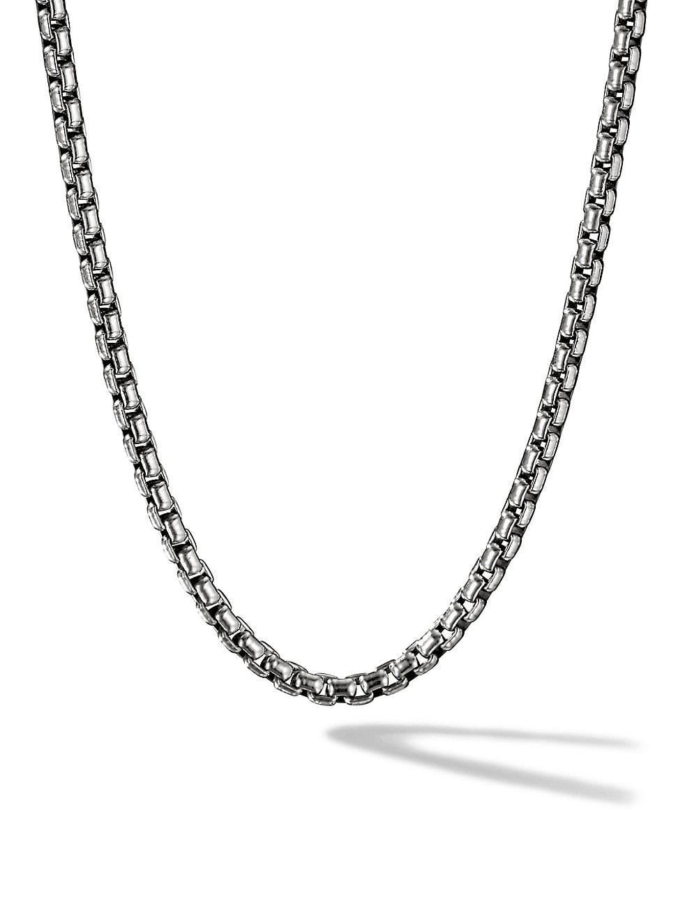 Mens Box Chain Necklace in Sterling Silver, 3.6mm Product Image