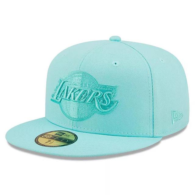 Mens New Era Turquoise Los Angeles Lakers Color Pack 59FIFTY Fitted Hat Turq/Blue Product Image