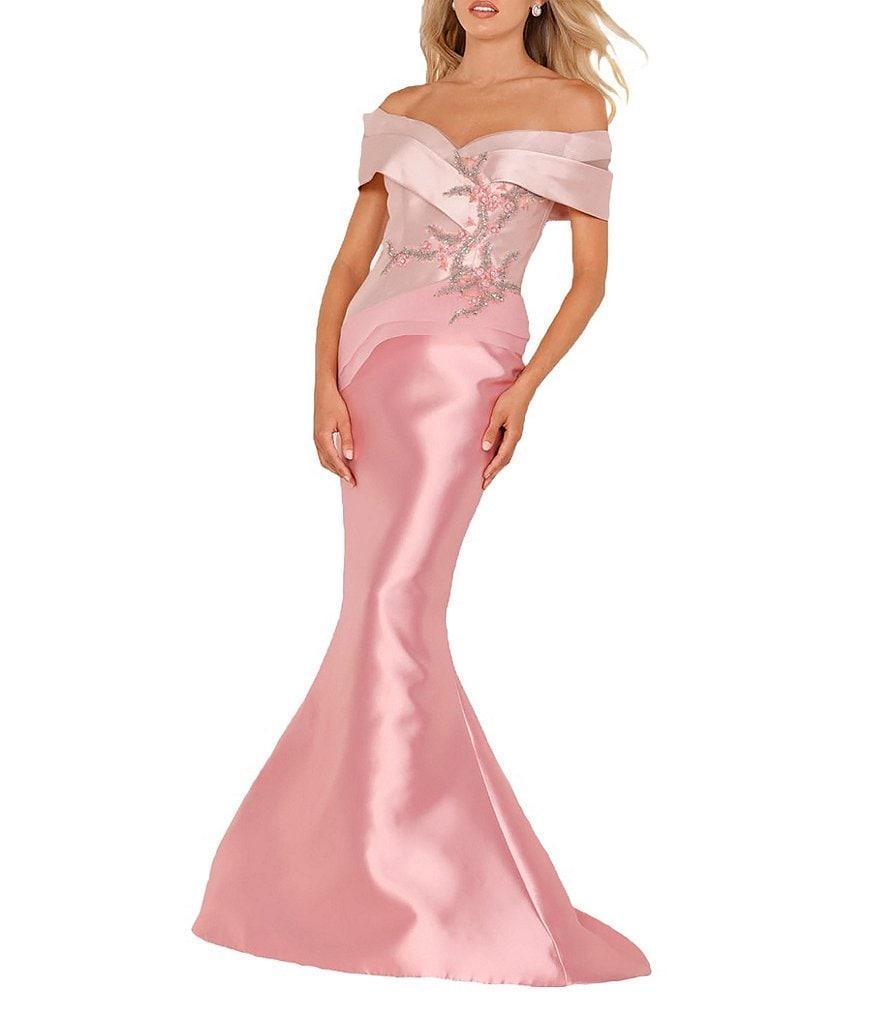 Terani Couture Beaded Off-the-Shoulder Mermaid Gown Product Image