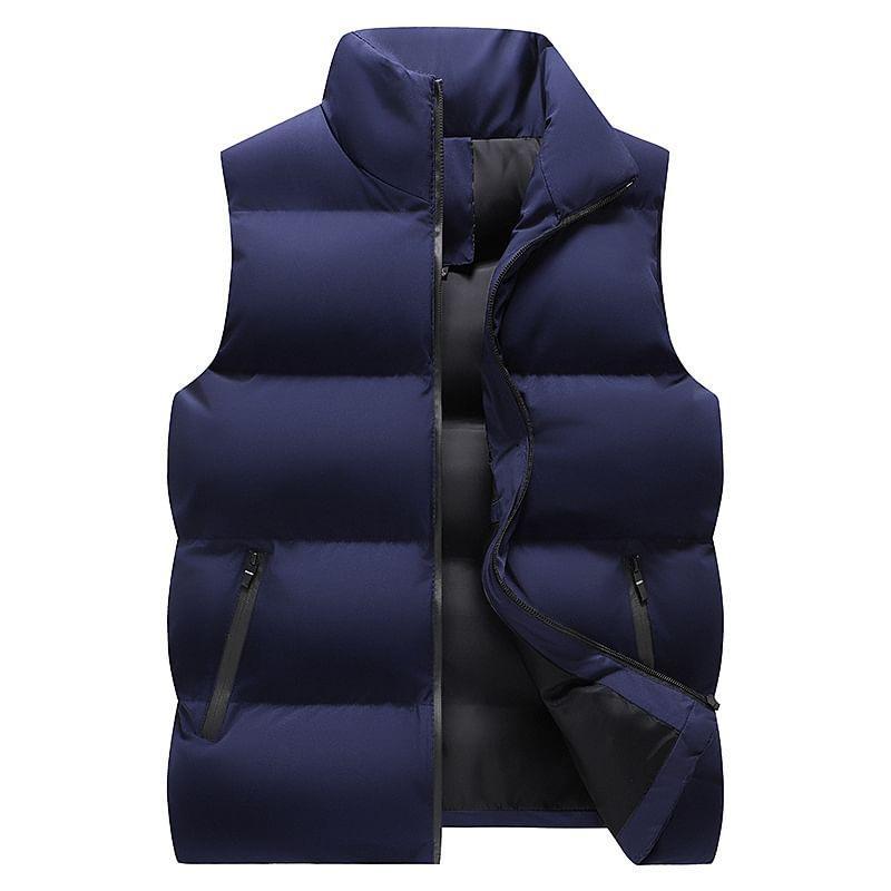 Mock Neck Zip-Up Puffer Vest Product Image