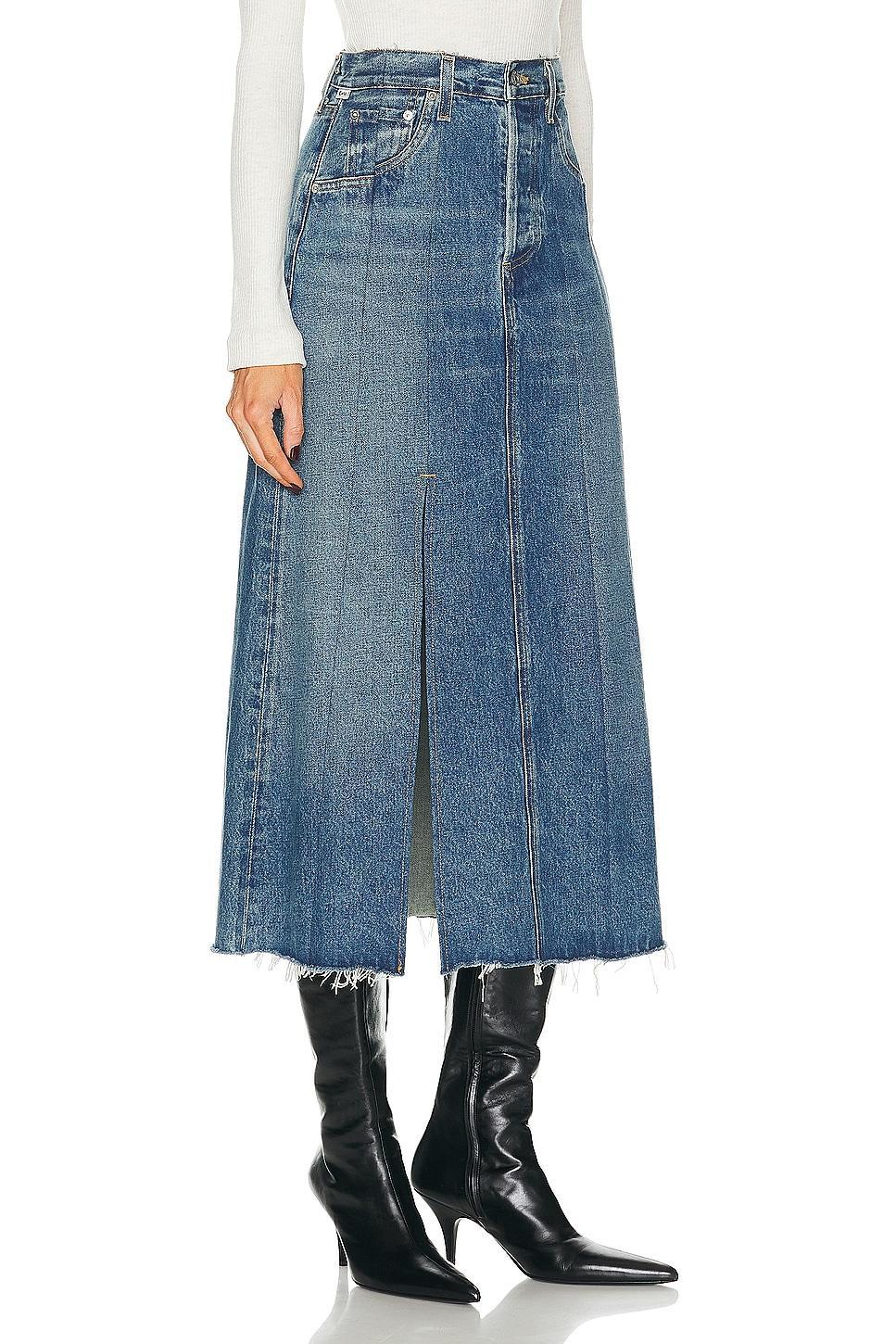 Citizens of Humanity Raian Splice Rework Skirt in Blue Product Image