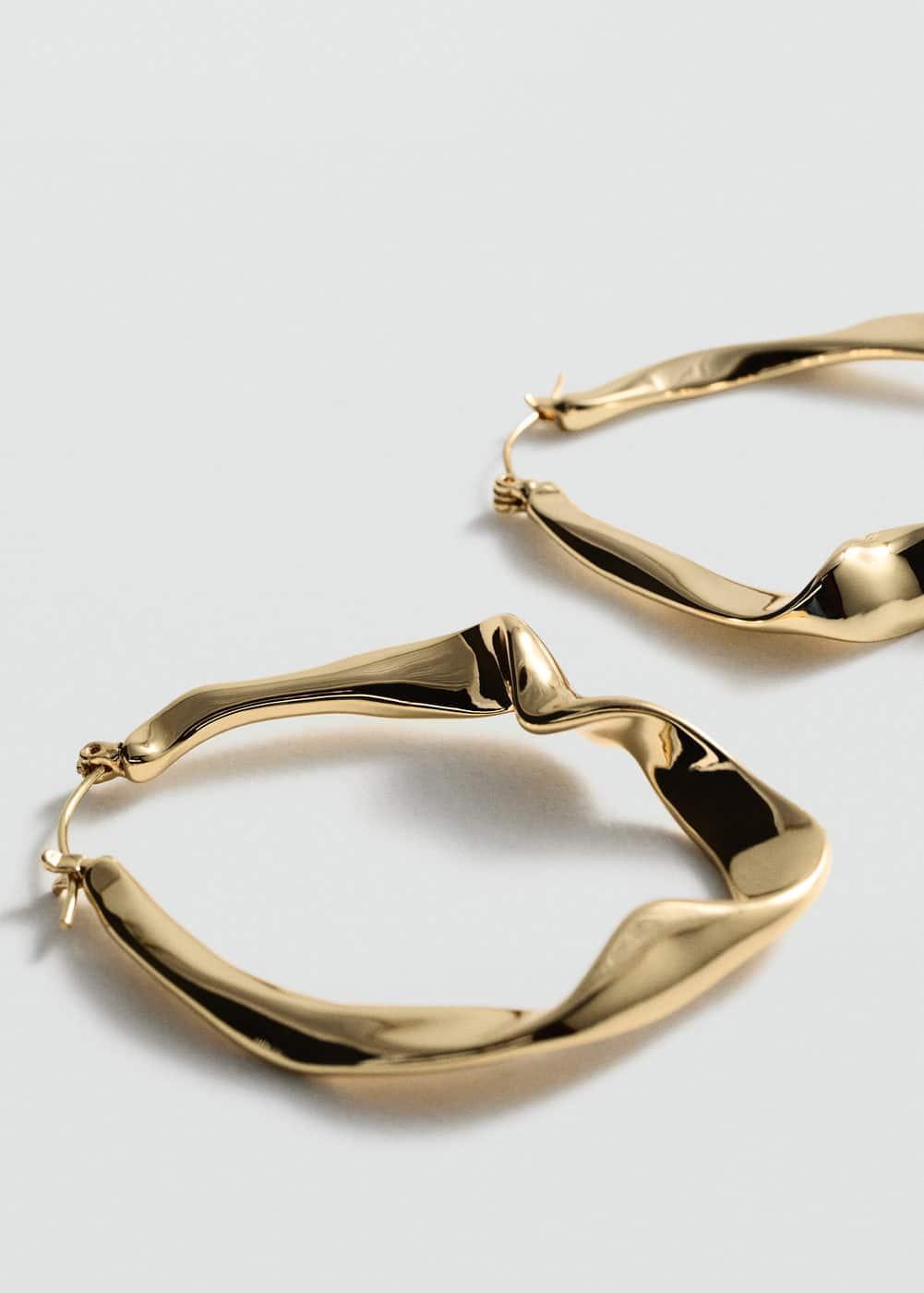 MANGO - Twisted hoop earrings - One size - Women Product Image