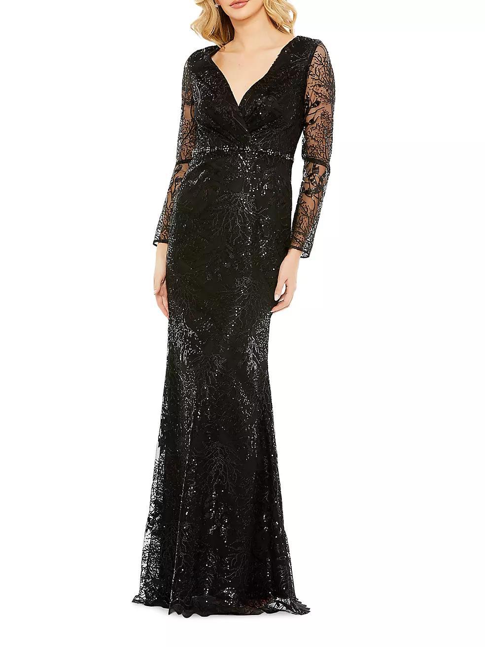 Sequin Embellished Floor-Length Gown Product Image