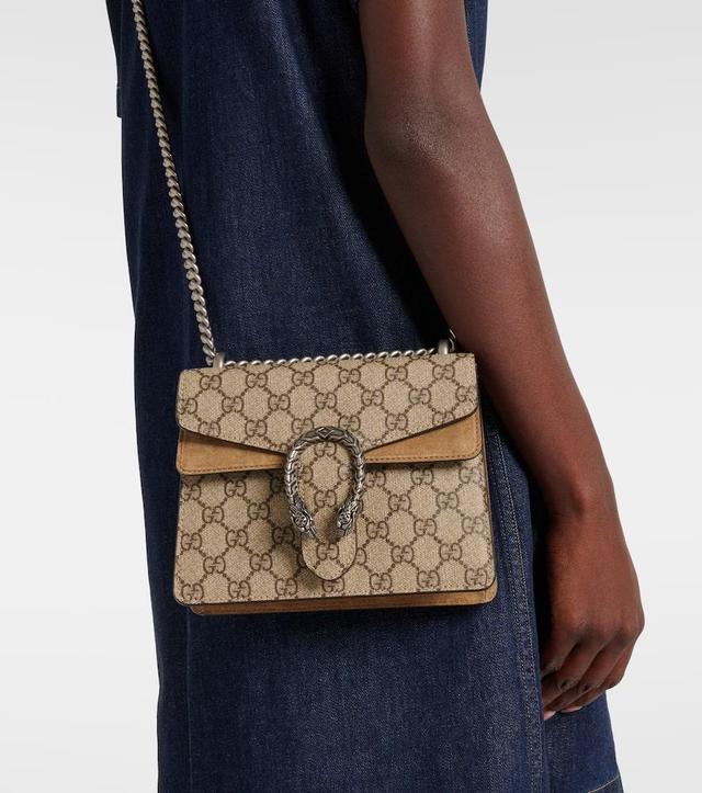 GUCCI Dionysus Gg Supreme Mini Shoulder Bag In Marrone Product Image