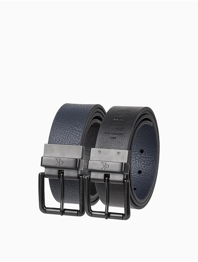 Calvin Klein Mens Pebbled Leather Reversible Jean Belt - Black - XL Product Image